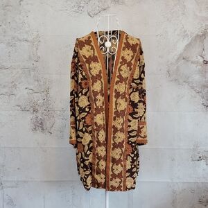 Soft Surroundings Mara Topper Autumn Floral Kimono Cardigan Womens Size L